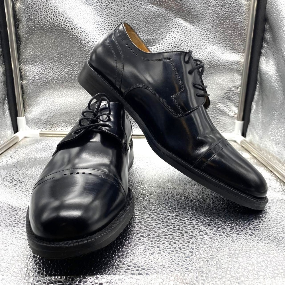 Johnston & Murphy Signature Series Bradford Oxfords Shoes Mens 8 Black Leather